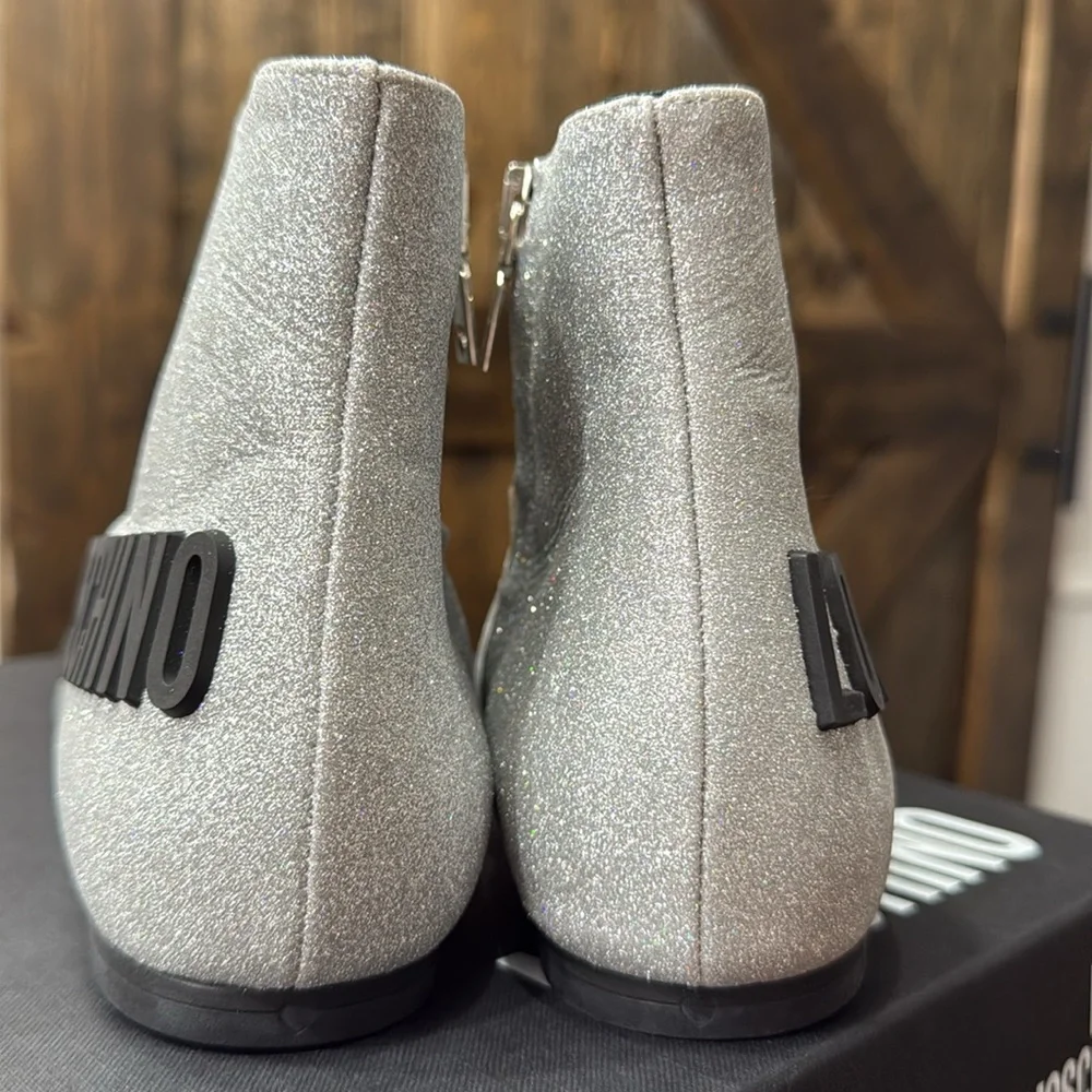 Love Moschino Glitter Argento Ankle Boots